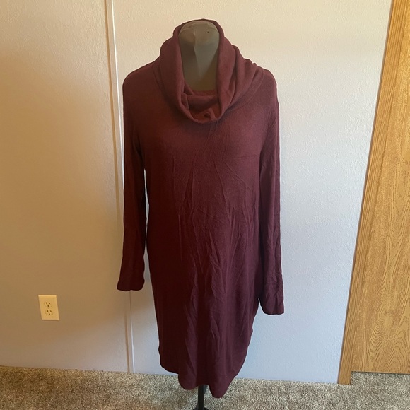 Maroon Cowl Neck Tunic Dress - Picture 2 of 4